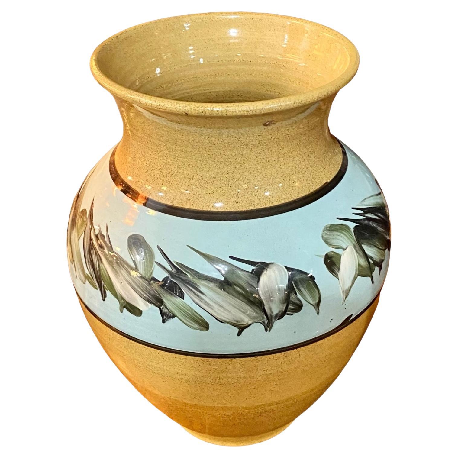 Jarrón Vintage de Cerámica Holkham Diseño de Pájaros Hand Made In Norfolk