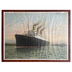 Vintage Holland America Line Poster from Van Leer, 1930s, Affiche Statendam 30s