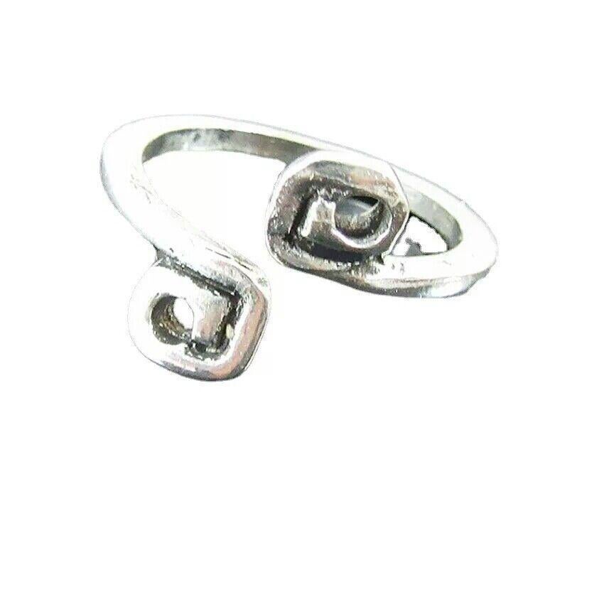 Vintage Hollow Carved Toe Rings 925 Sterling Silver Adjustable Body Accessory For Sale 1