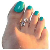 Big Toe Ring 2 pcs pair D Shape Hallux Ring For Foot Thumb 925 sterling ...