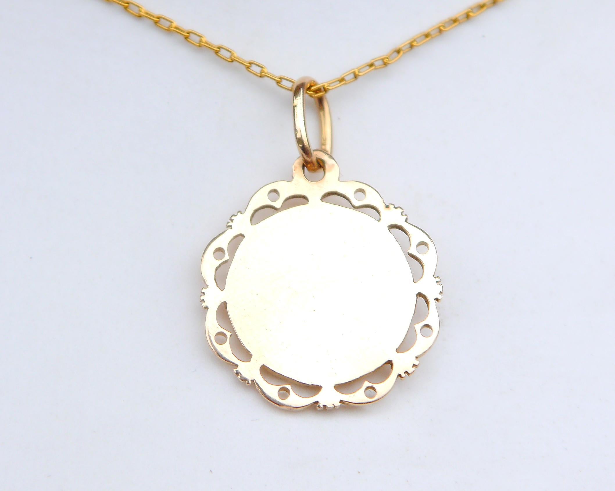 Contemporary Vintage Holly Maria Pendant solid 14K Gold / 4.2 gr For Sale