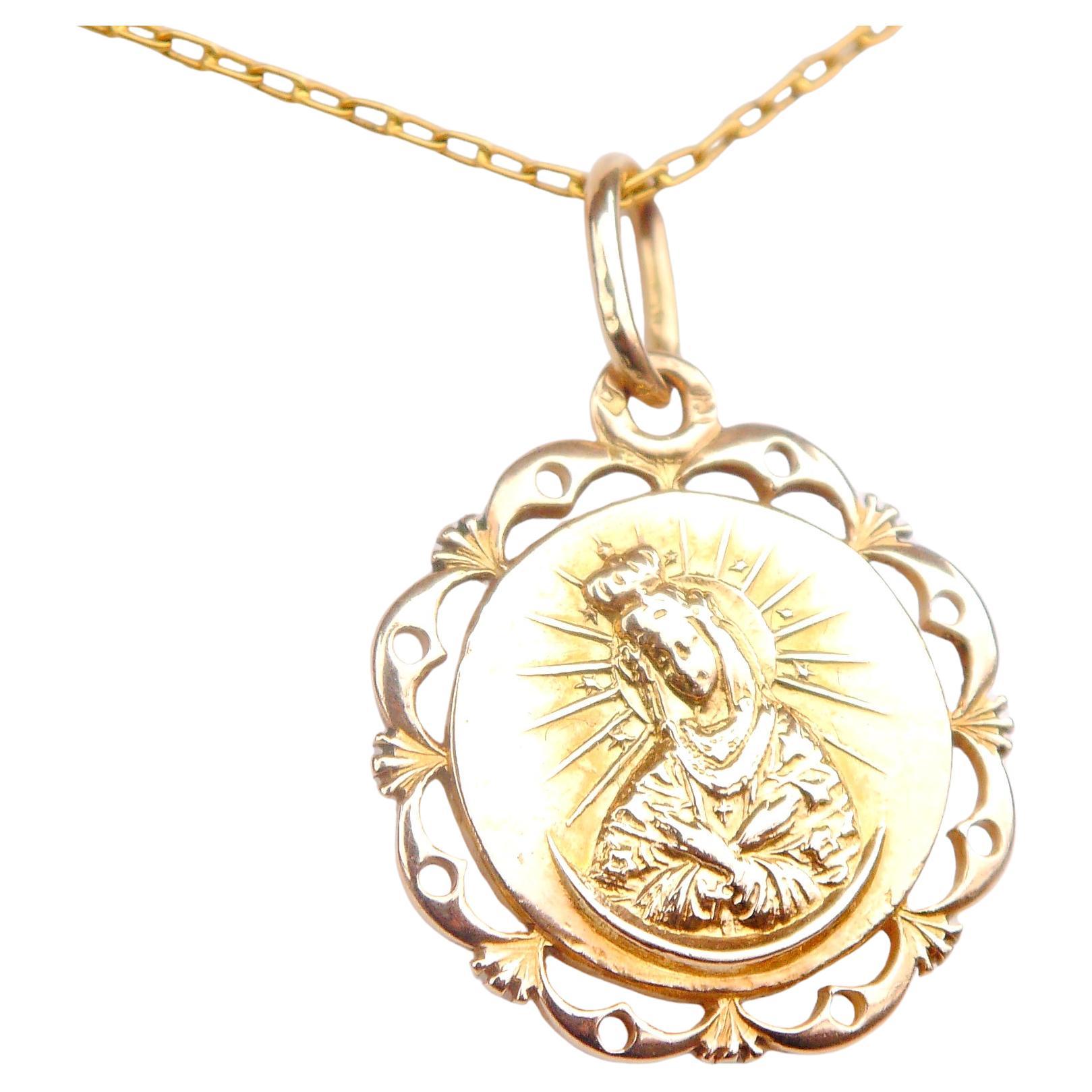 Vintage Holly Maria Pendant solid 14K Gold / 4.2 gr