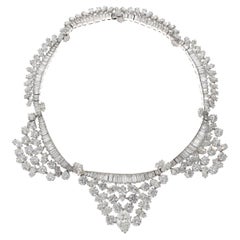 Vintage Hollywood Red Carpet 130 Carats Diamond Necklace