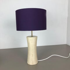 Vintage Hollywood Regency 5,4 kg, base de table en marbre travertin, Italie, 1970
