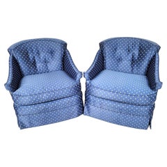 Vintage Hollywood Regency Accent Slipper Chairs Pair