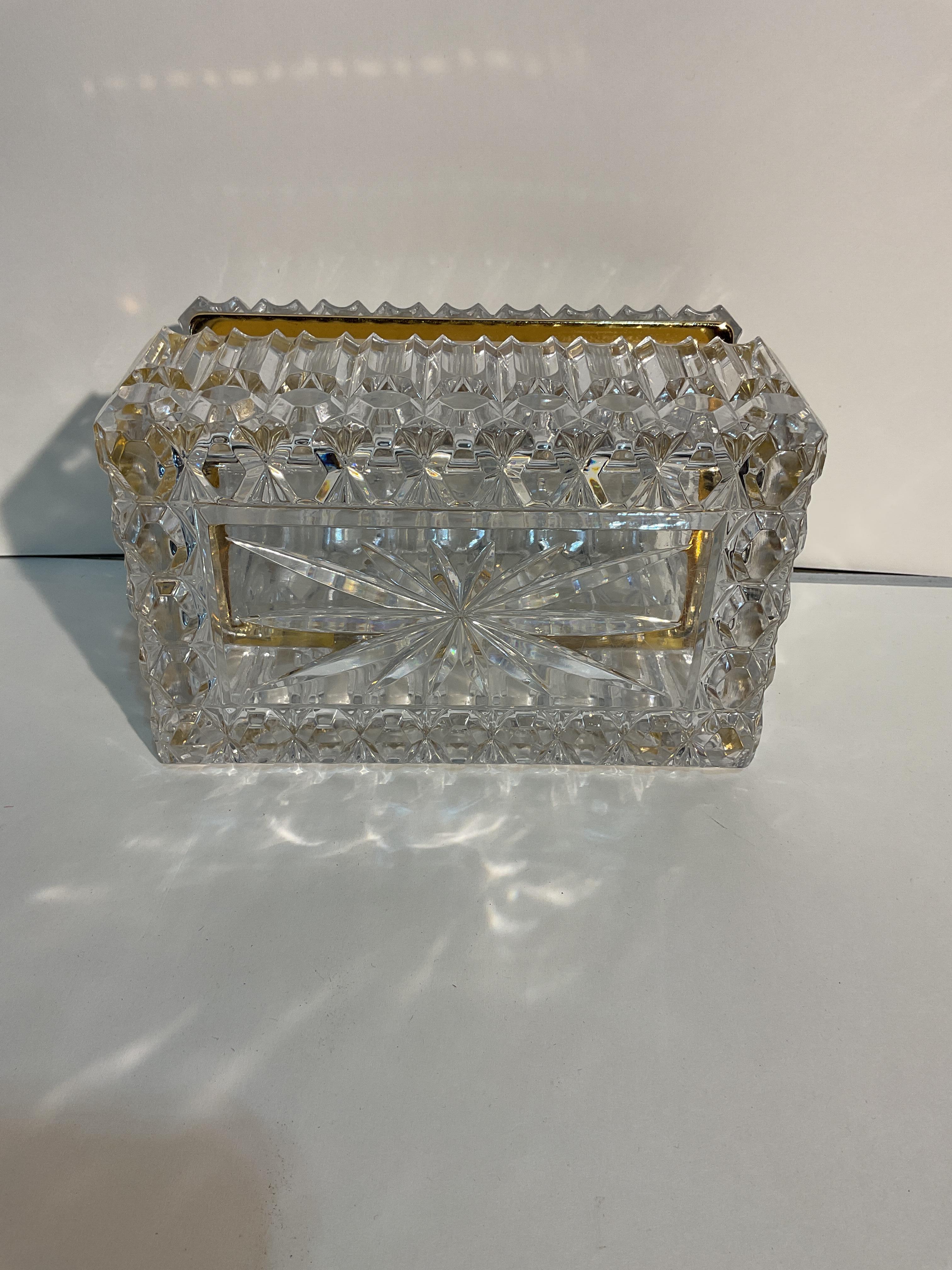 Boîte en cristal de style Baccarat Hollywood Regency en vente 8