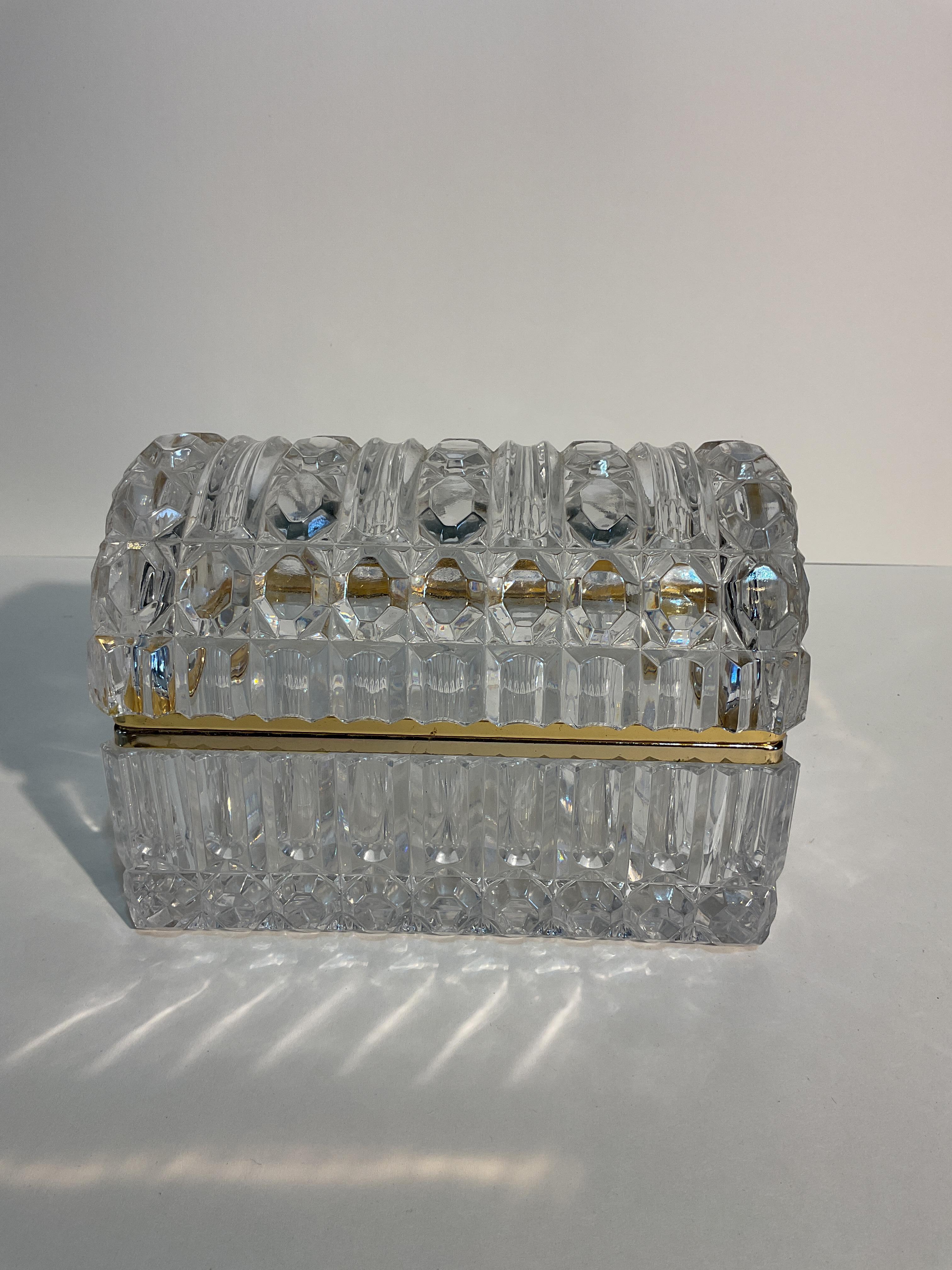 Boîte en cristal de style Baccarat Hollywood Regency en vente 3