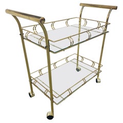 Vintage Hollywood Regency Brass Bar Cart