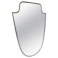 Vintage Hollywood Regency Brass Beaded Wall Mirror