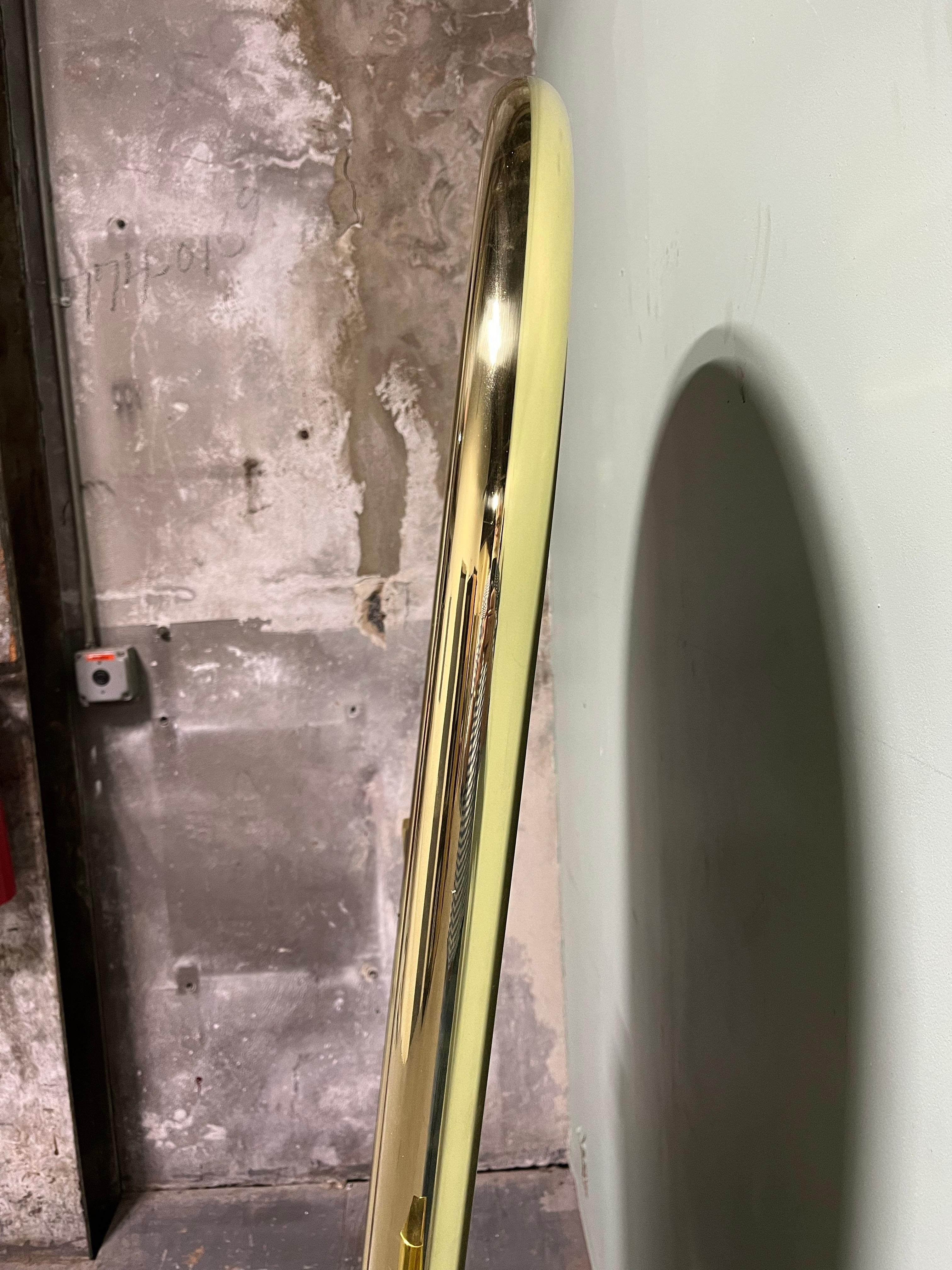 Vintage Hollywood Regency Brass Cheval Mirror Hoof Feet For Sale 2