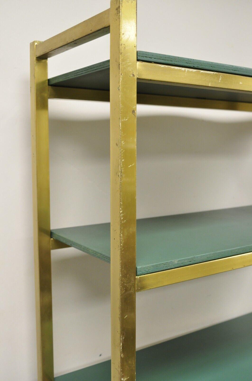 vintage brass shelves