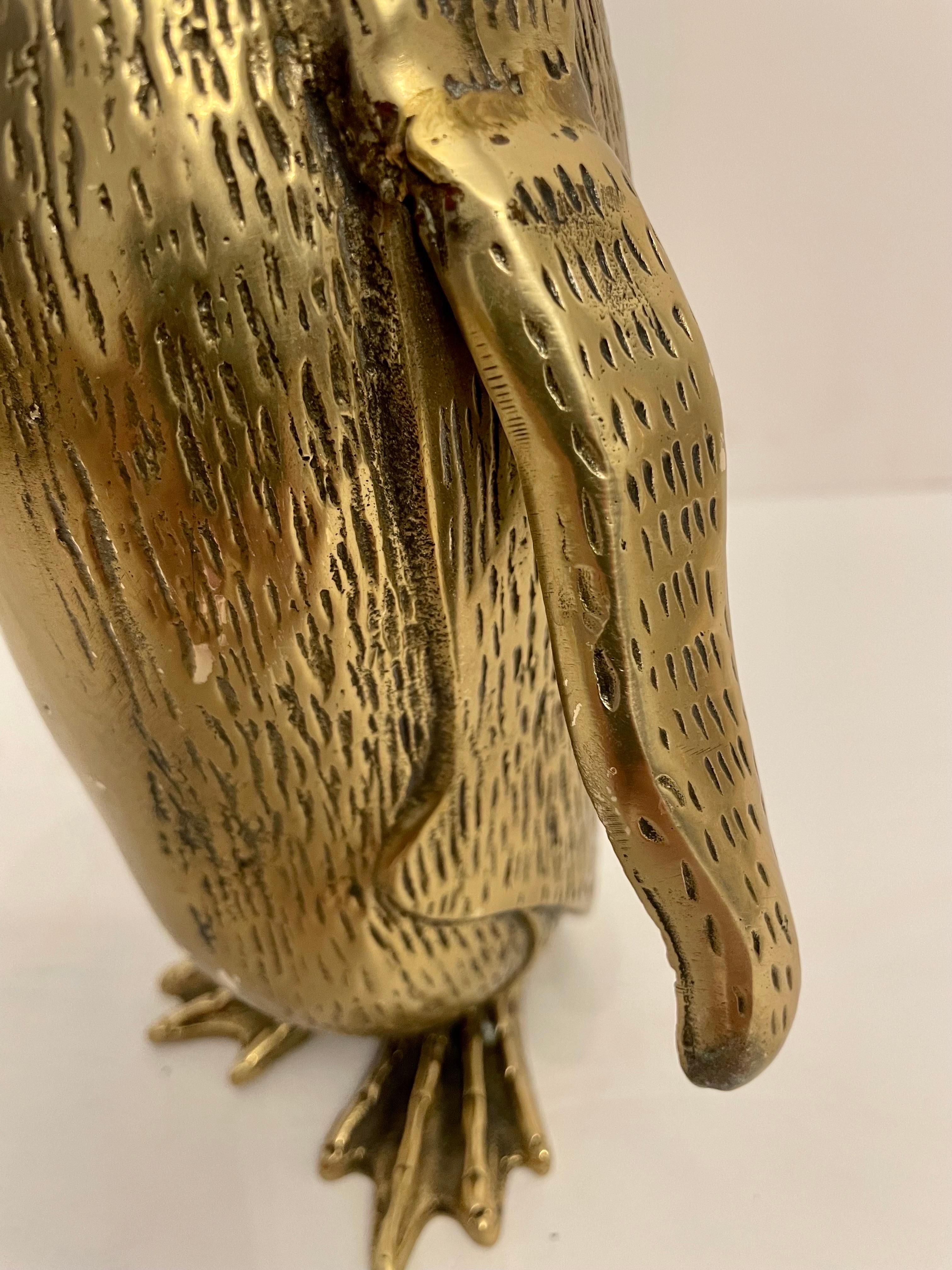 Vintage Hollywood Regency Brass Penguin Sculpture 5