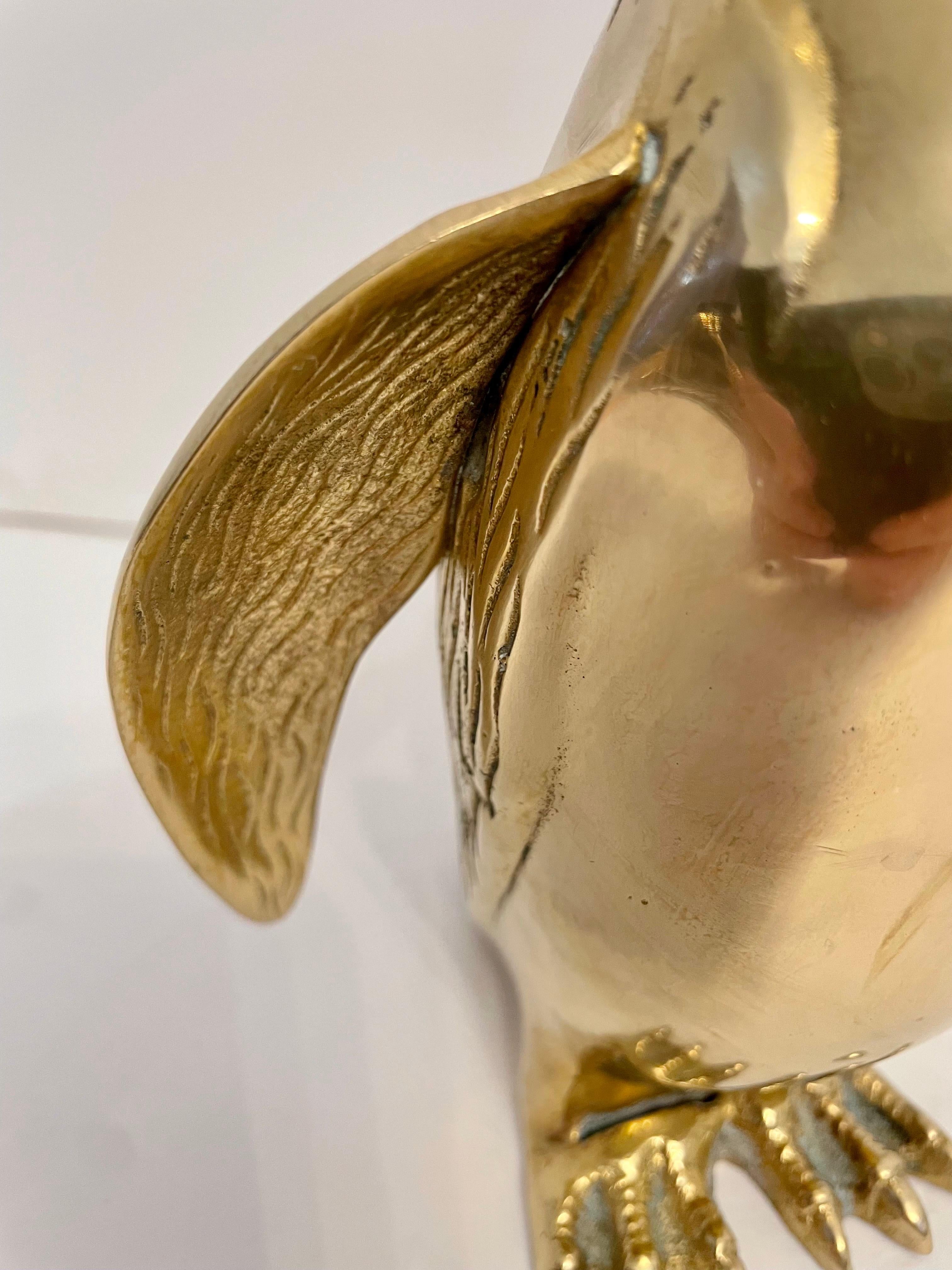 20th Century Vintage Hollywood Regency Brass Penguin Sculpture
