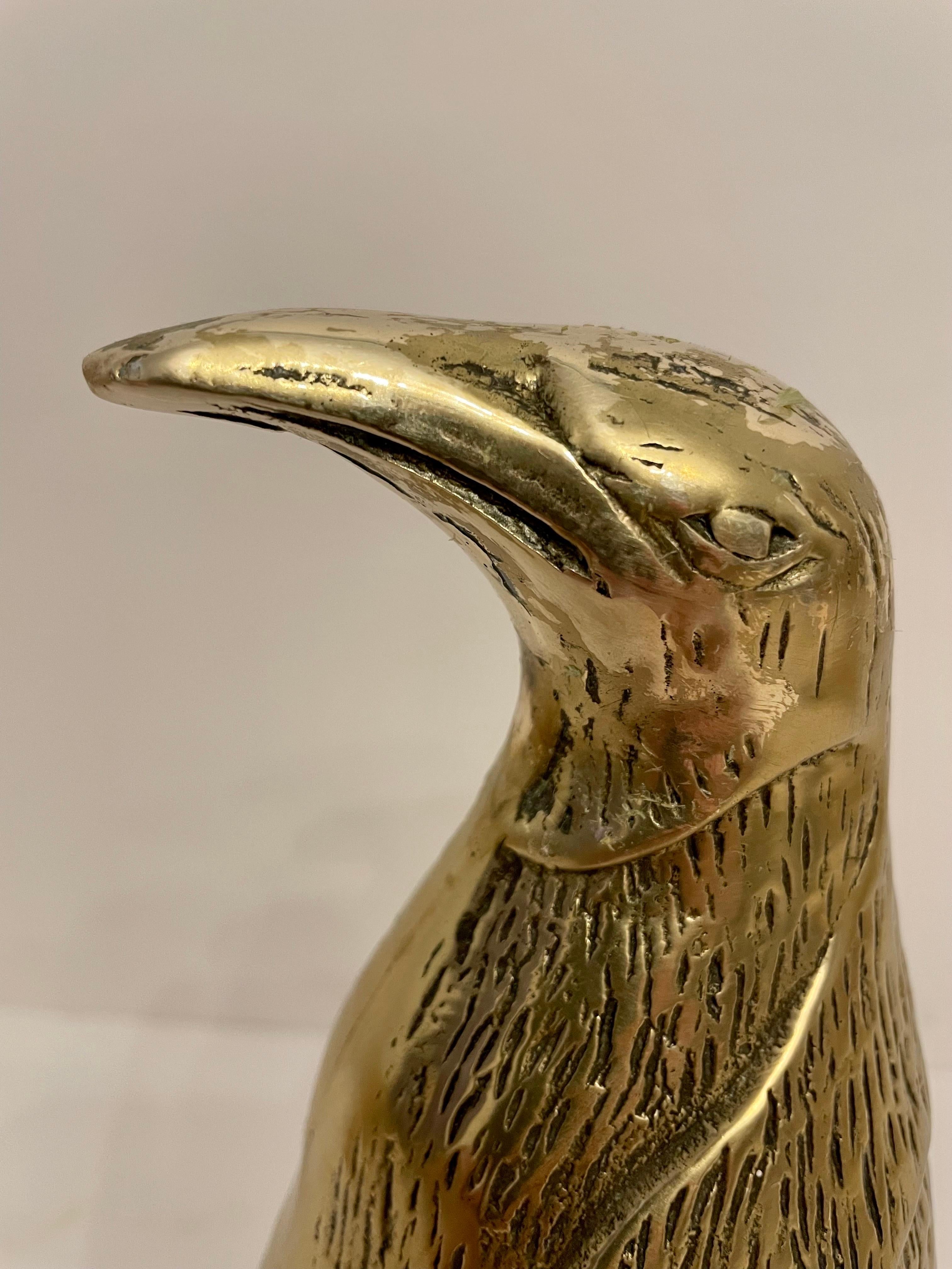 Vintage Hollywood Regency Brass Penguin Sculpture 4