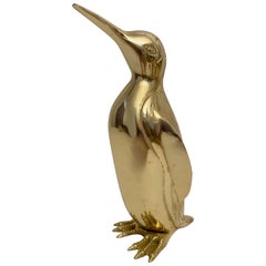 Vintage Hollywood Regency Brass Penguin Sculpture