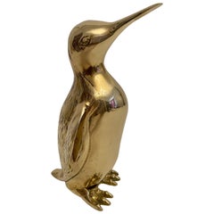 Vintage Hollywood Regency Brass Penguin Sculpture