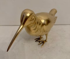 Vintage Hollywood Regency Brass Sandpiper Bird Sculpture