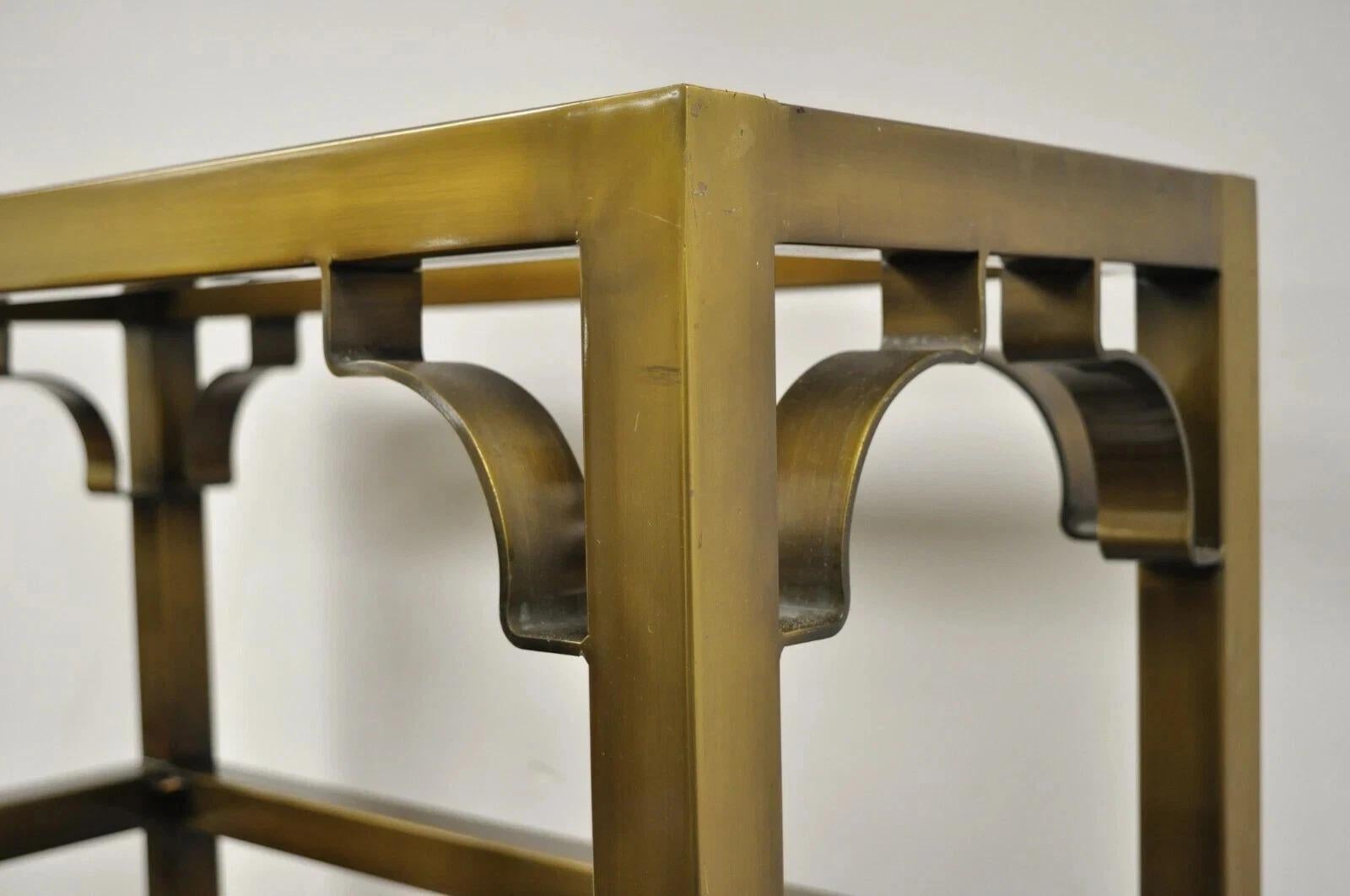 Vintage Hollywood Regency Burnished Brass Bronze Finish Etagere Bookcase Shelf im Angebot 4