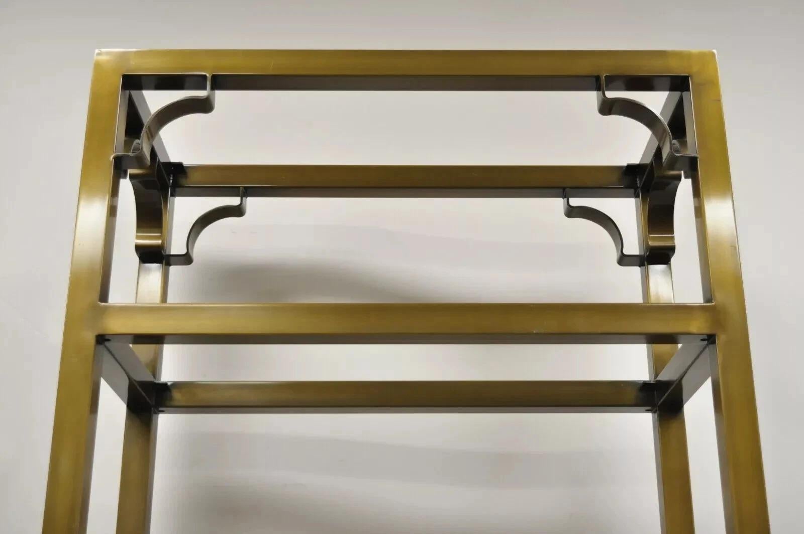 Vintage Hollywood Regency Burnished Brass Bronze Finish Etagere Bookcase Shelf im Angebot 5