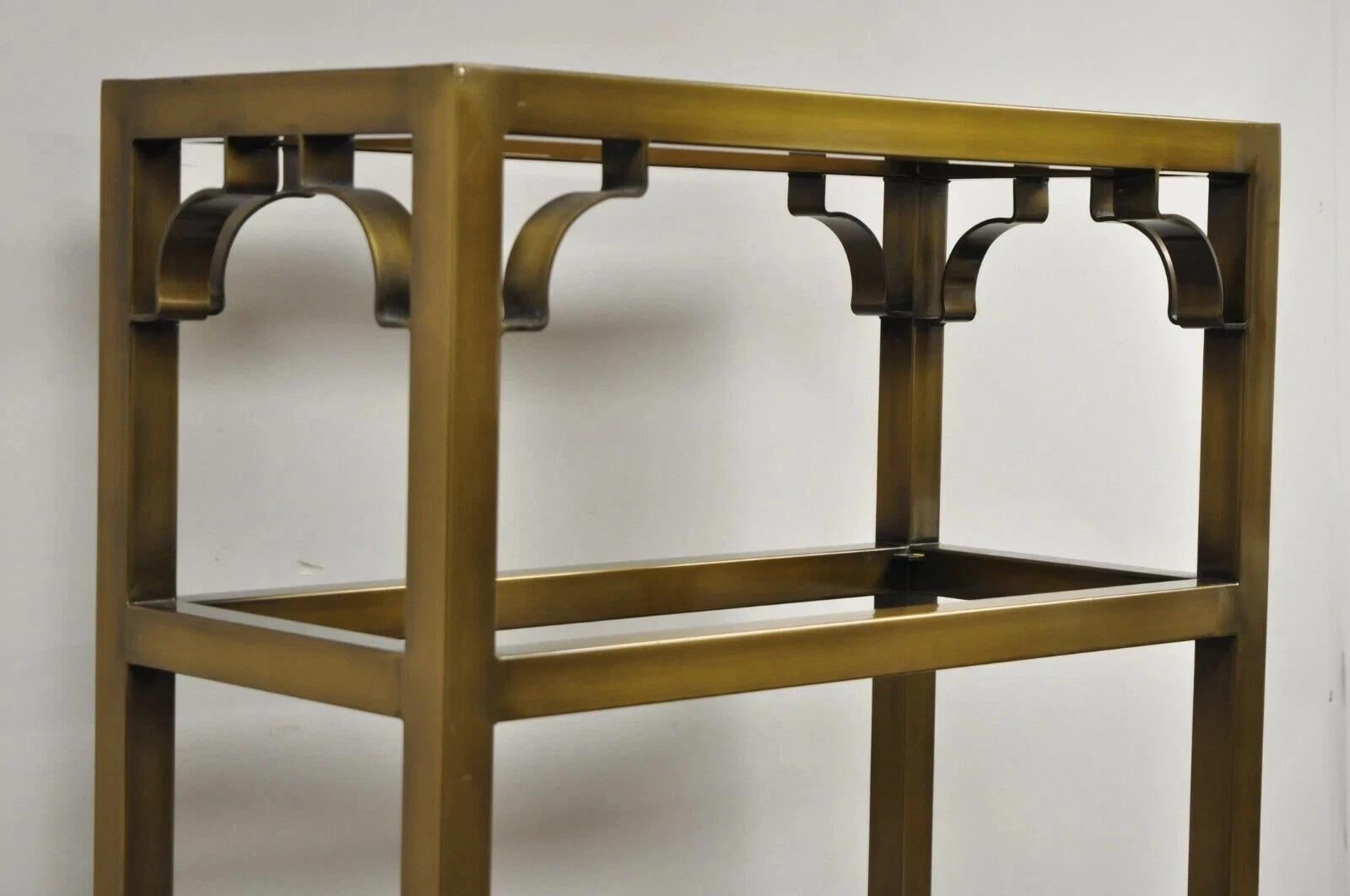 Vintage Hollywood Regency Burnished Brass Bronze Finish Etagere Bookcase Shelf (Unbekannt) im Angebot