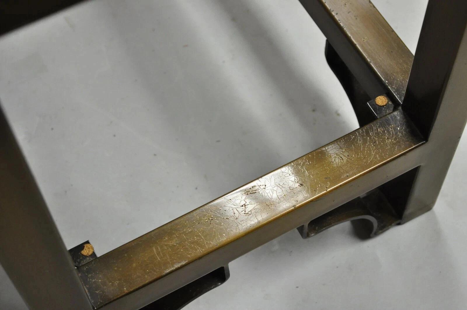 Vintage Hollywood Regency Burnished Brass Bronze Finish Etagere Bookcase Shelf im Angebot 3