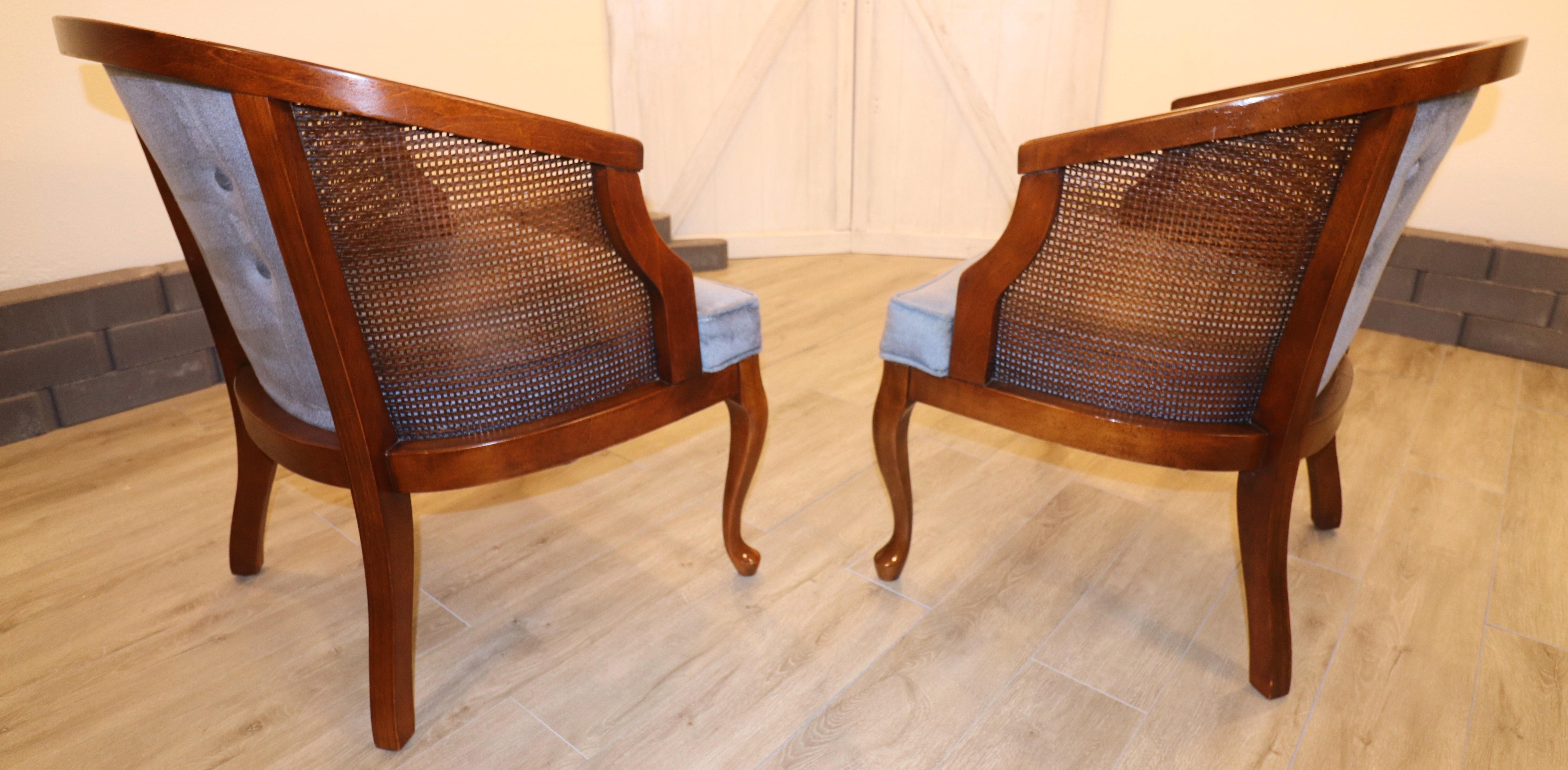 Vintage Hollywood Regency-Stühle mit Rohrrückenlehne im Angebot 1