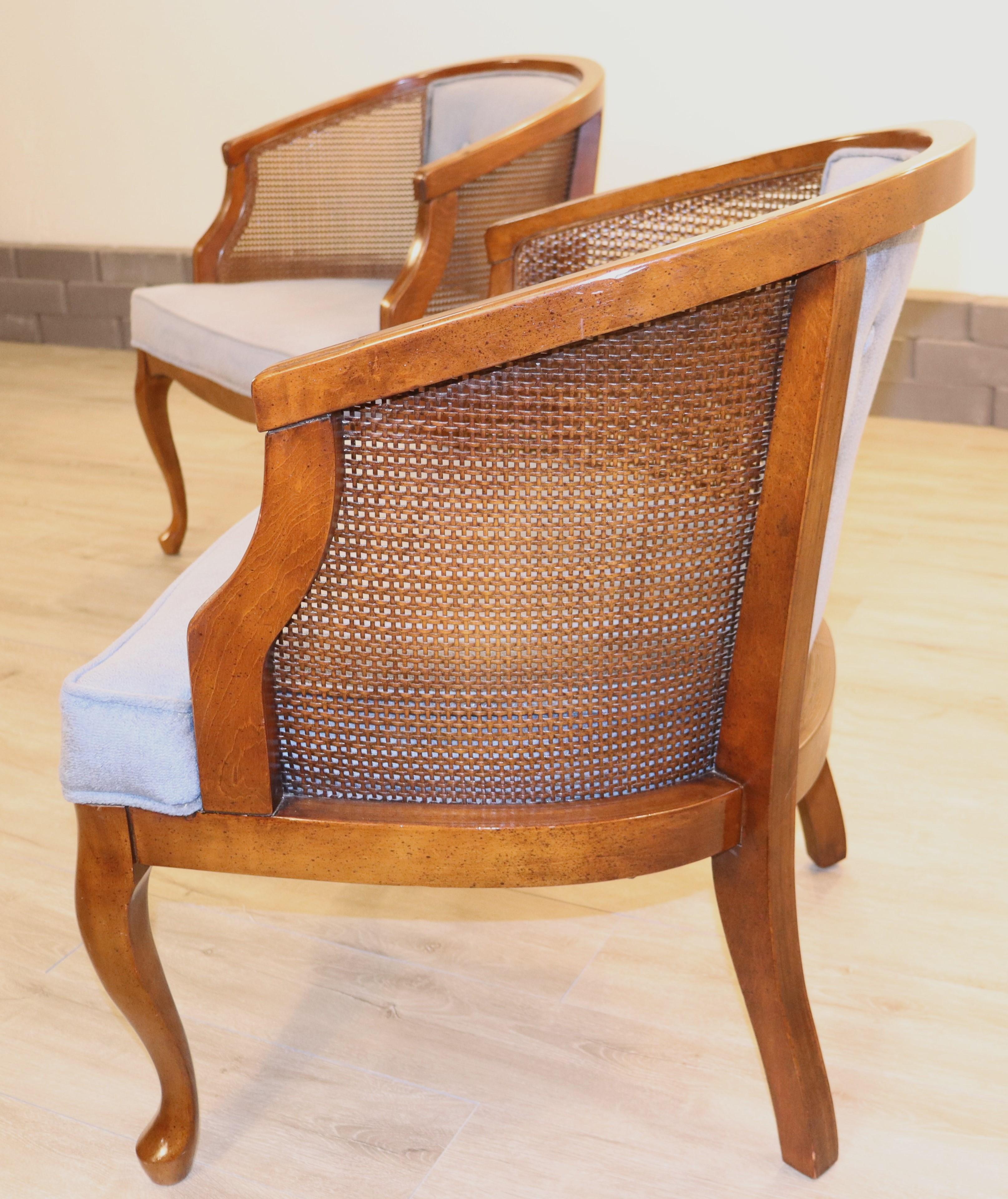 Vintage Hollywood Regency-Stühle mit Rohrrückenlehne im Angebot 2