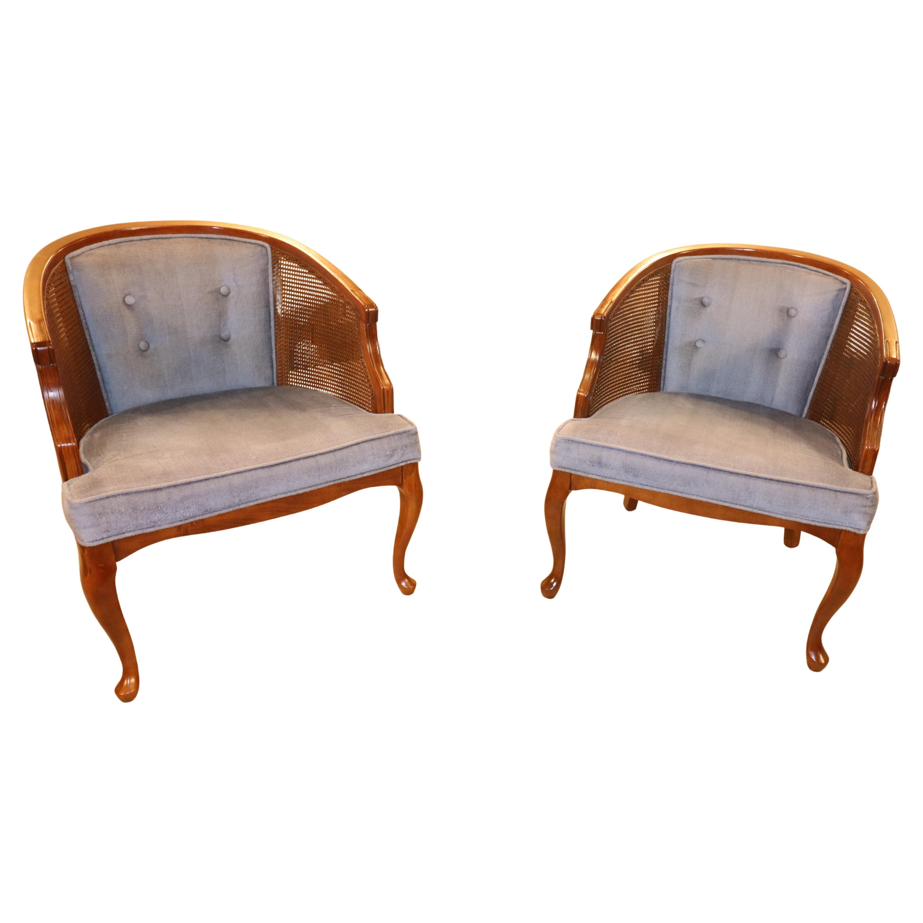 Vintage Hollywood Regency Cane Back Chairs en venta