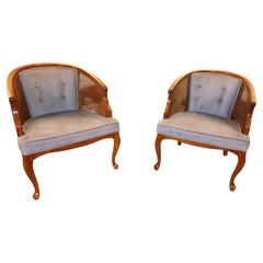 Sedie con schienale a canne vintage Hollywood Regency