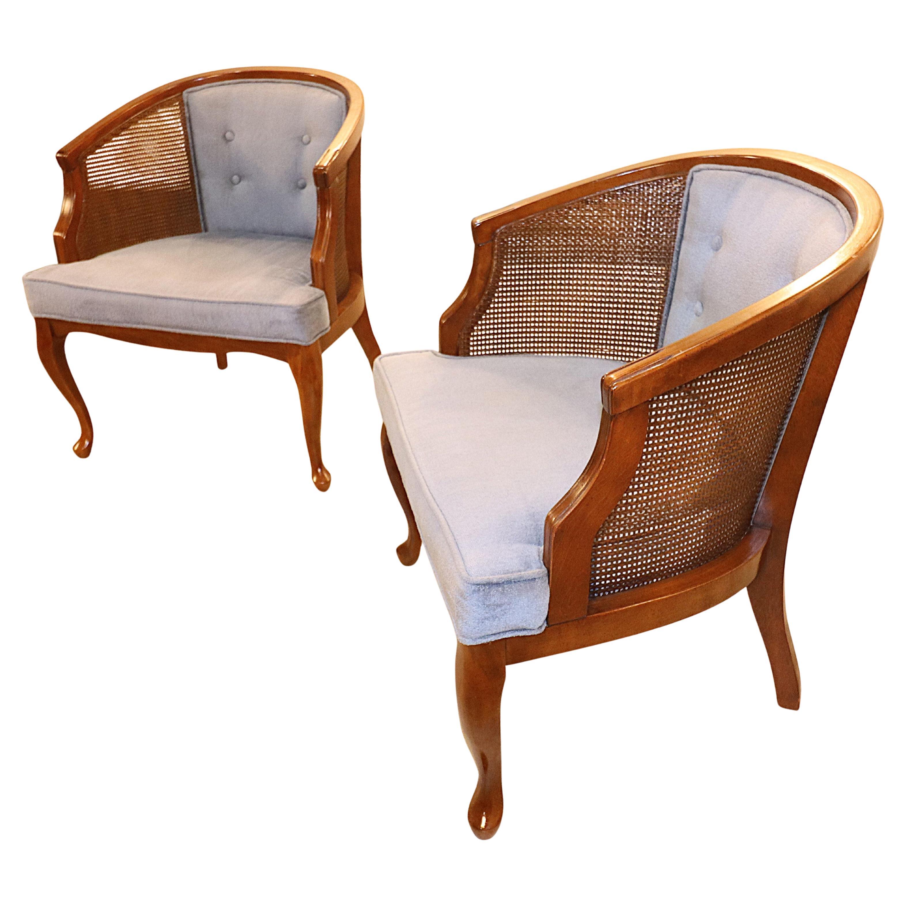 Vintage Hollywood Regency Cane Back Chairs