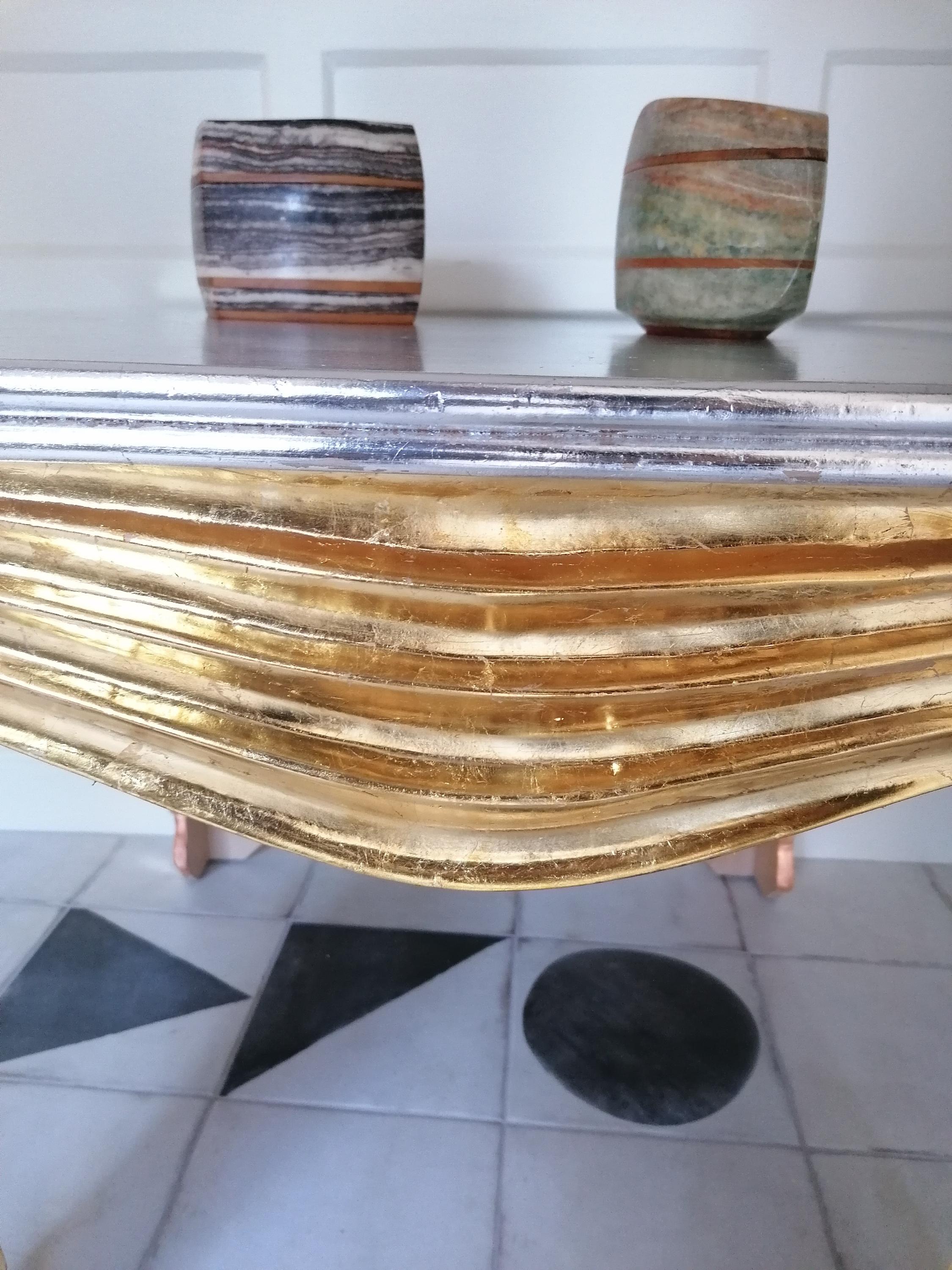 Vintage Hollywood Regency geschnitzt vergoldet Holz swagged Tisch , USA c1970s im Angebot 9