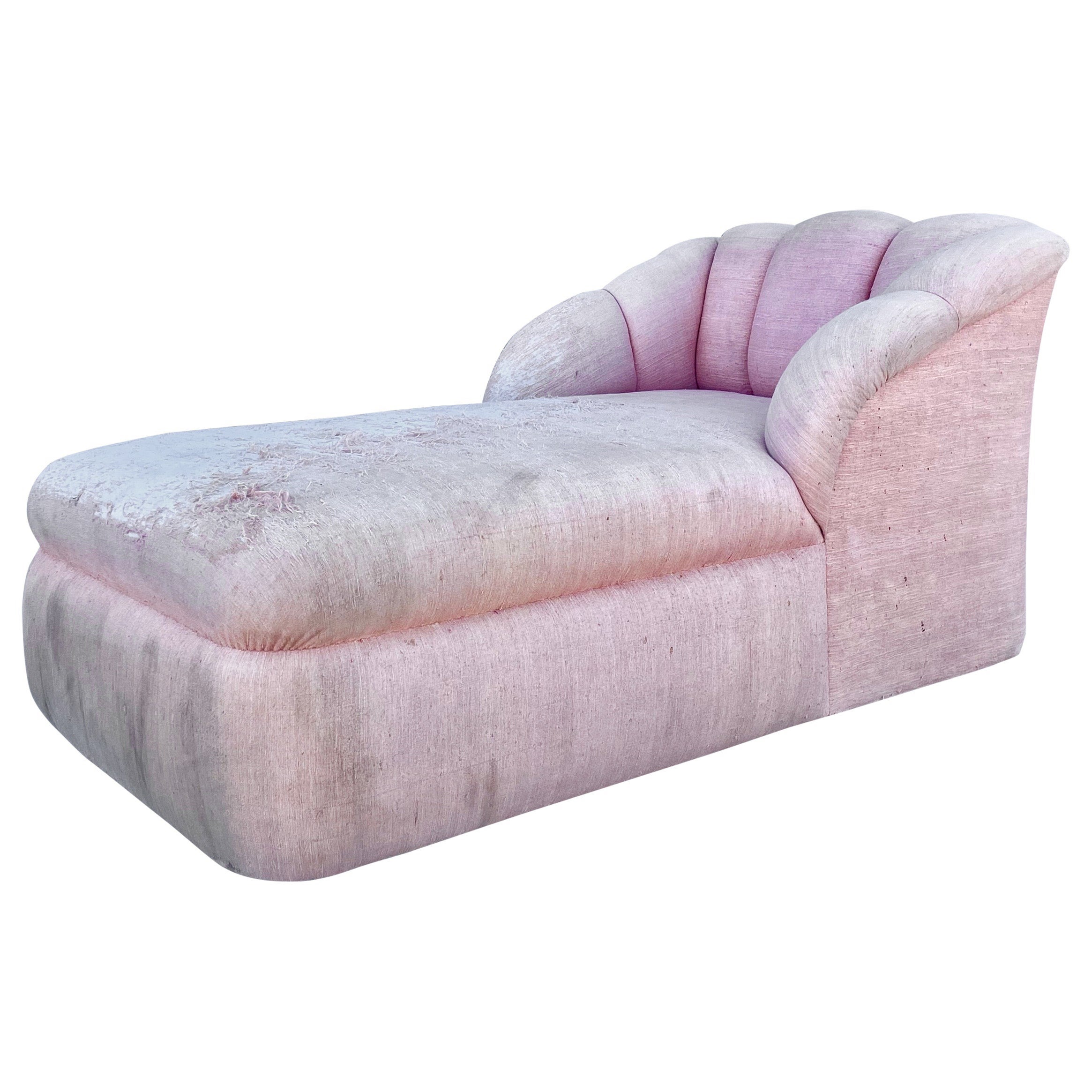 Chaise longue vintage Hollywood Regency
