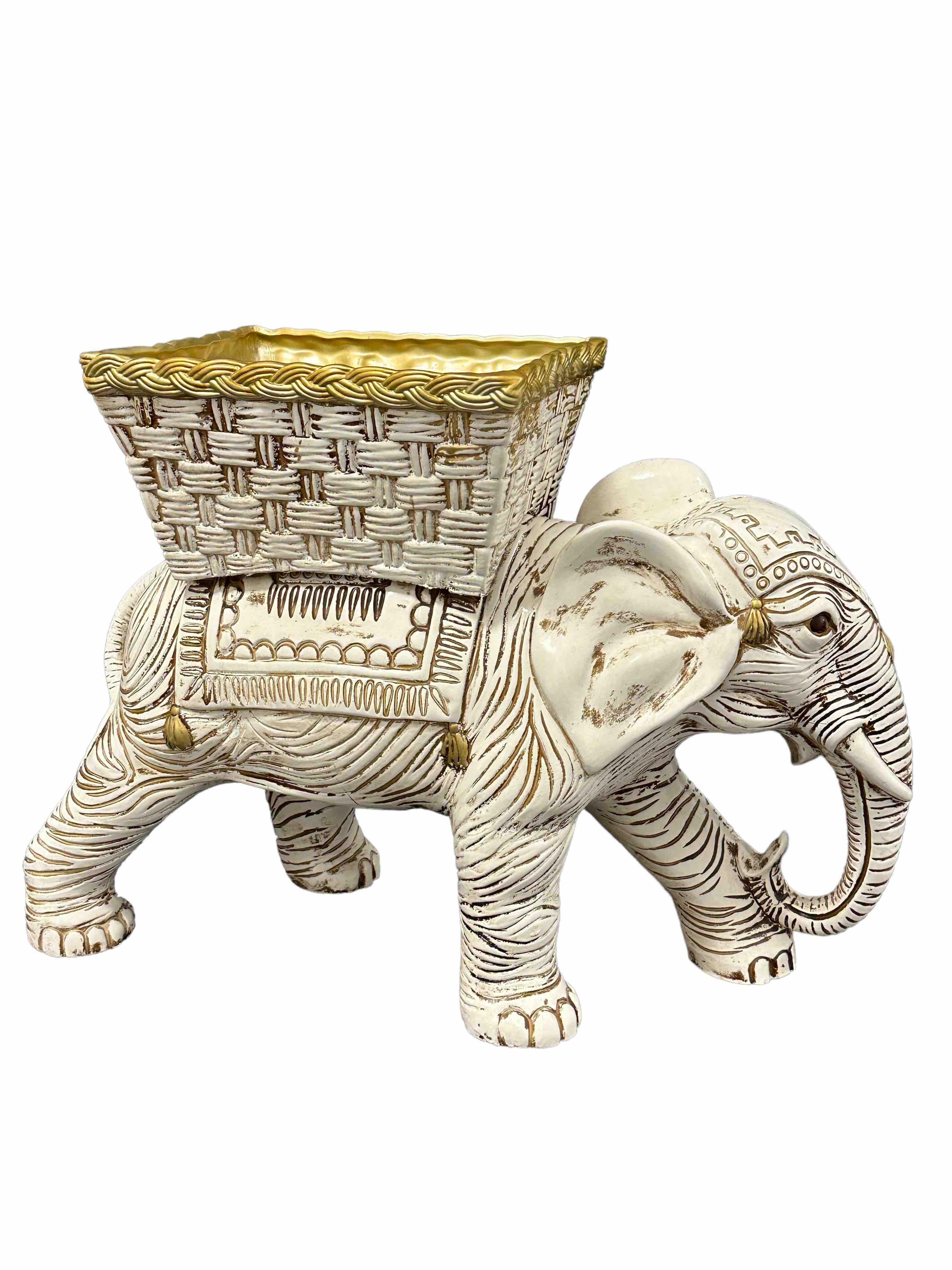 Italian Vintage Hollywood Regency Chinese Elephant Garden Plant Stand Flower Pot, Italy For Sale