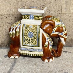 Vintage Hollywood Regency Chinese Elephant Garden Plant Stand