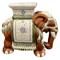 Retro Hollywood Regency Chinese Elephant Garden Plant Stand