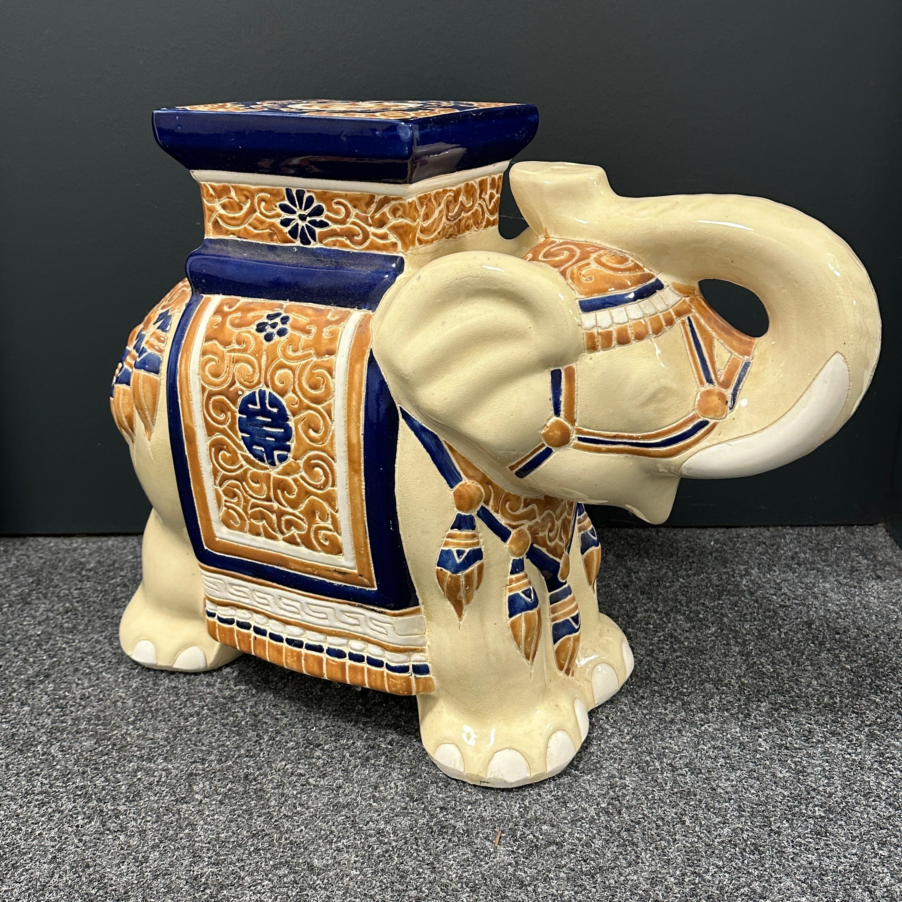 vintage ceramic elephant plant stand