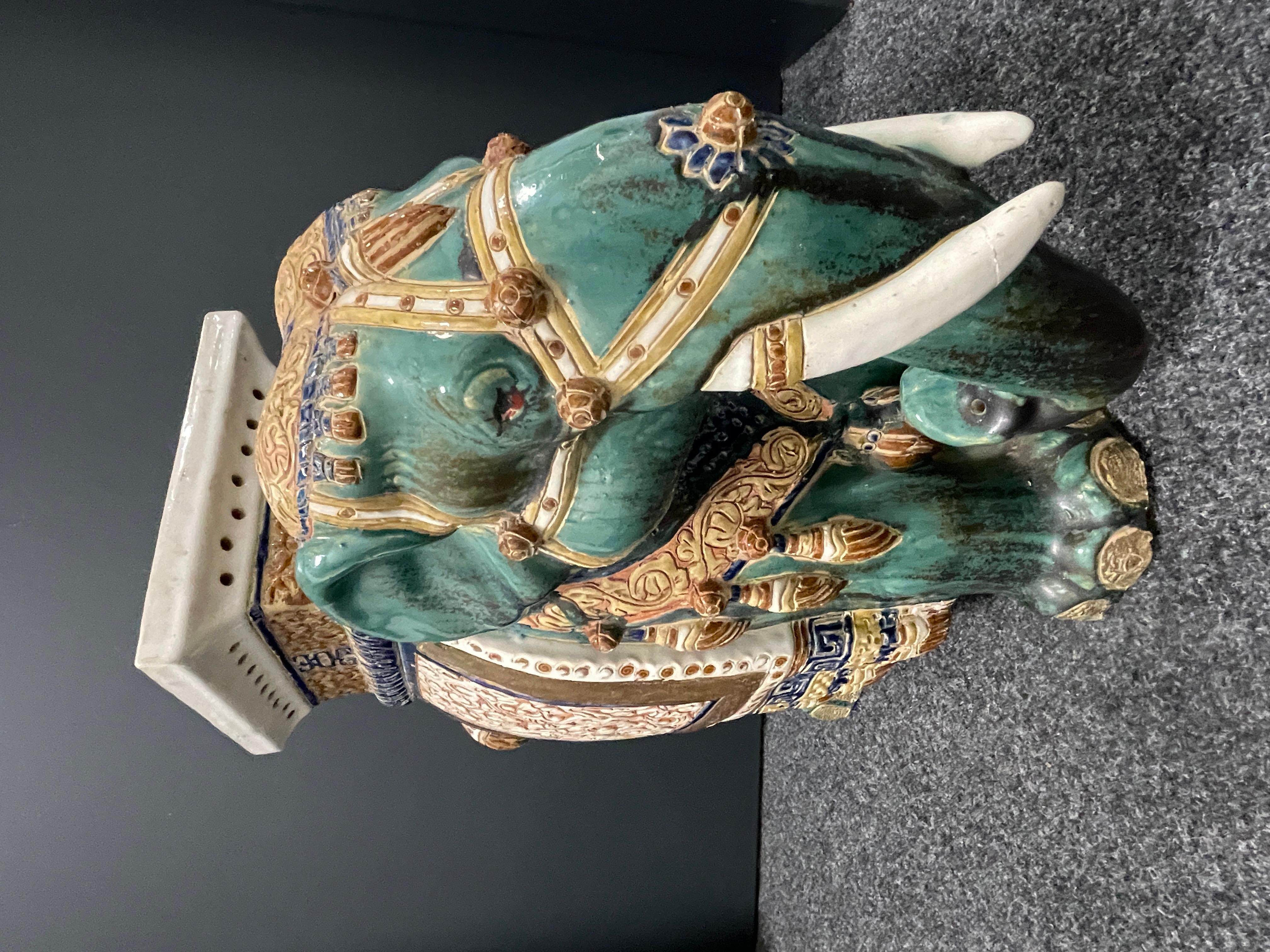 chinese ceramic elephant plant stand