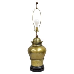 Vintage Hollywood Regency Chinoiserie-Tischlampe aus patiniertem Messing mit Ingwerglas, Hollywood Regency