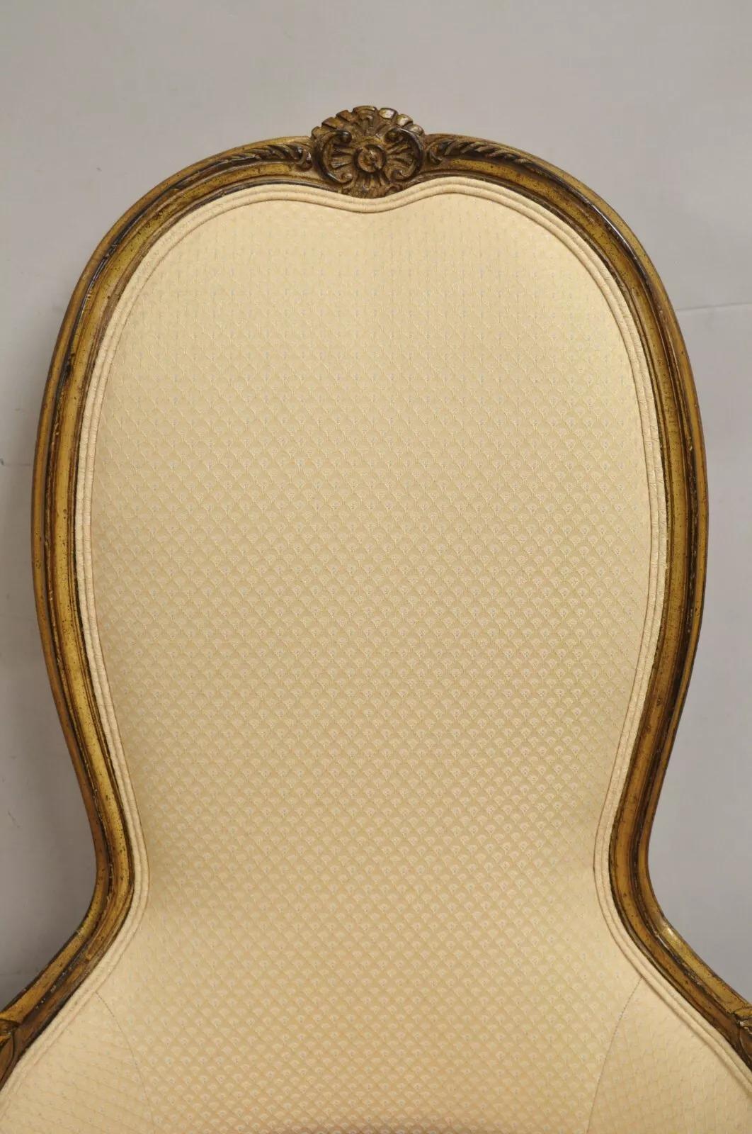 Vintage Hollywood Regency Country French High Back Walnut Lounge Chairs - a Pair In Good Condition For Sale In Philadelphia, PA