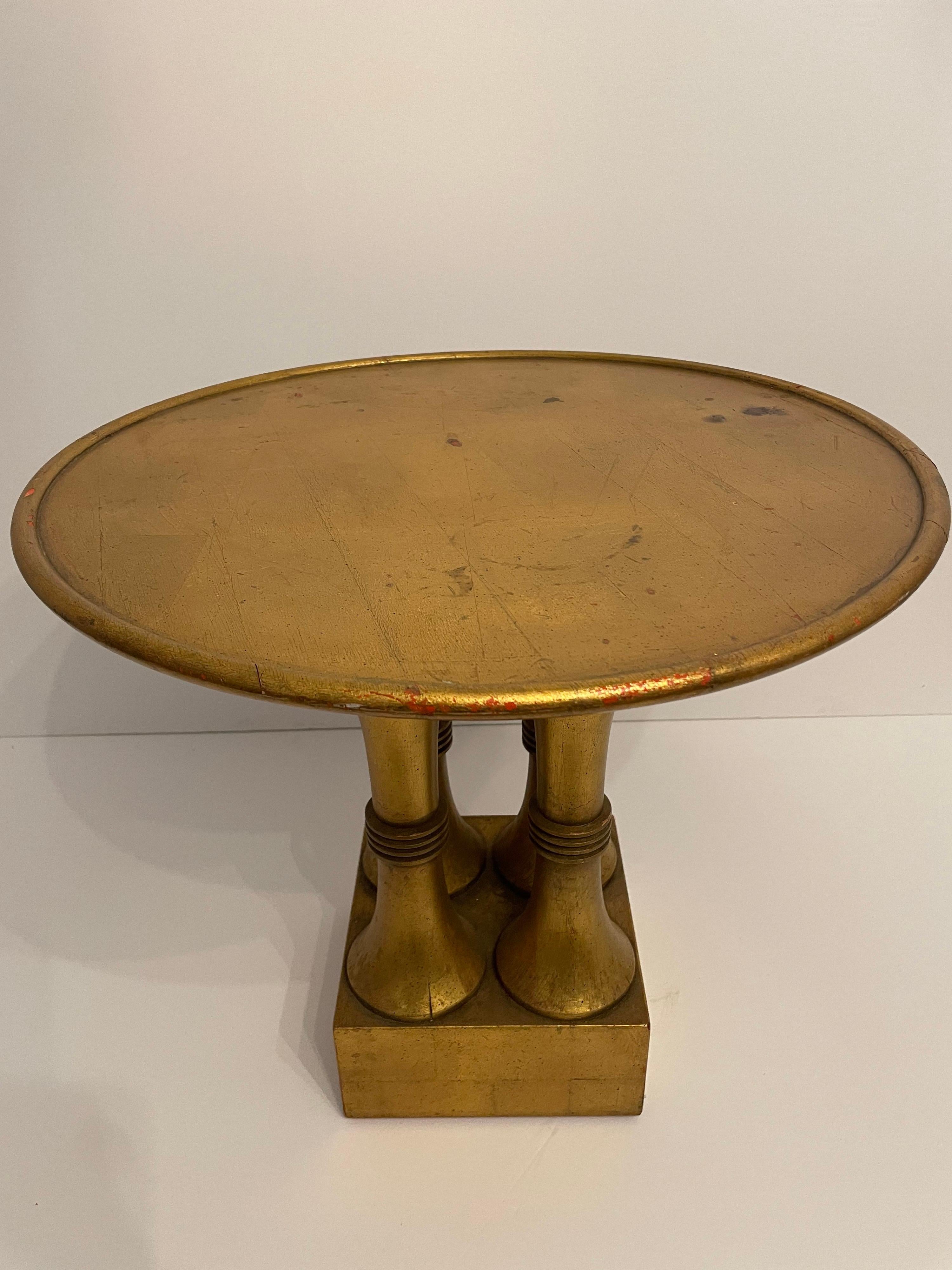 Vintage Hollywood Regency Custom Gilt Table In Good Condition In New York, NY
