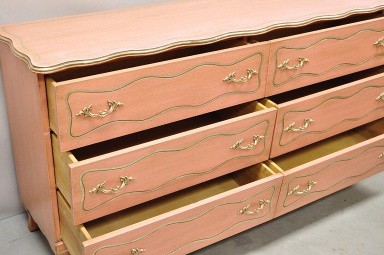 Vintage Hollywood Regency Dorothy Draper Style Bubblegum Pink 6 Drawer  Dresser at 1stDibs | pink and white dresser illusion, white and pink dresser  illusion, dorothy draper dresser