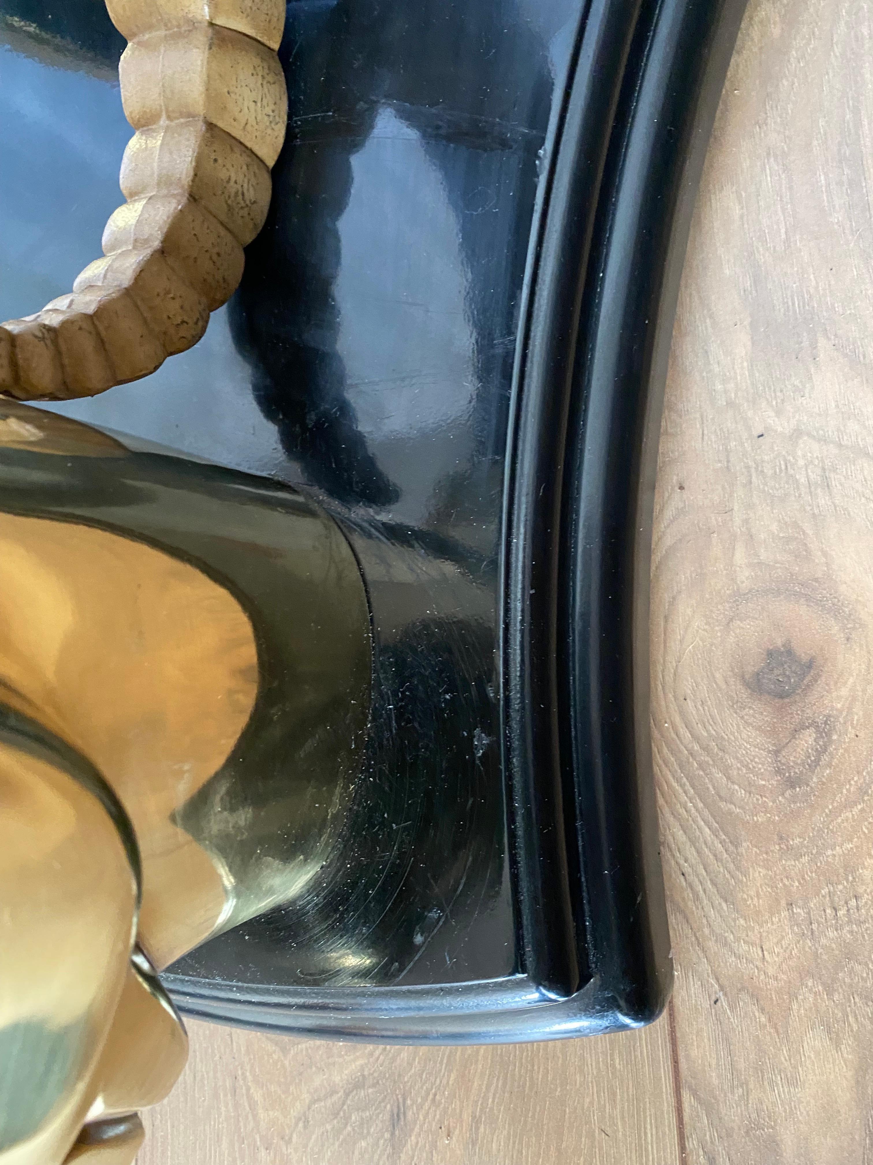 Vintage Hollywood Regency Drexel Heritage Brass Ram Head Coffee Table For Sale 2