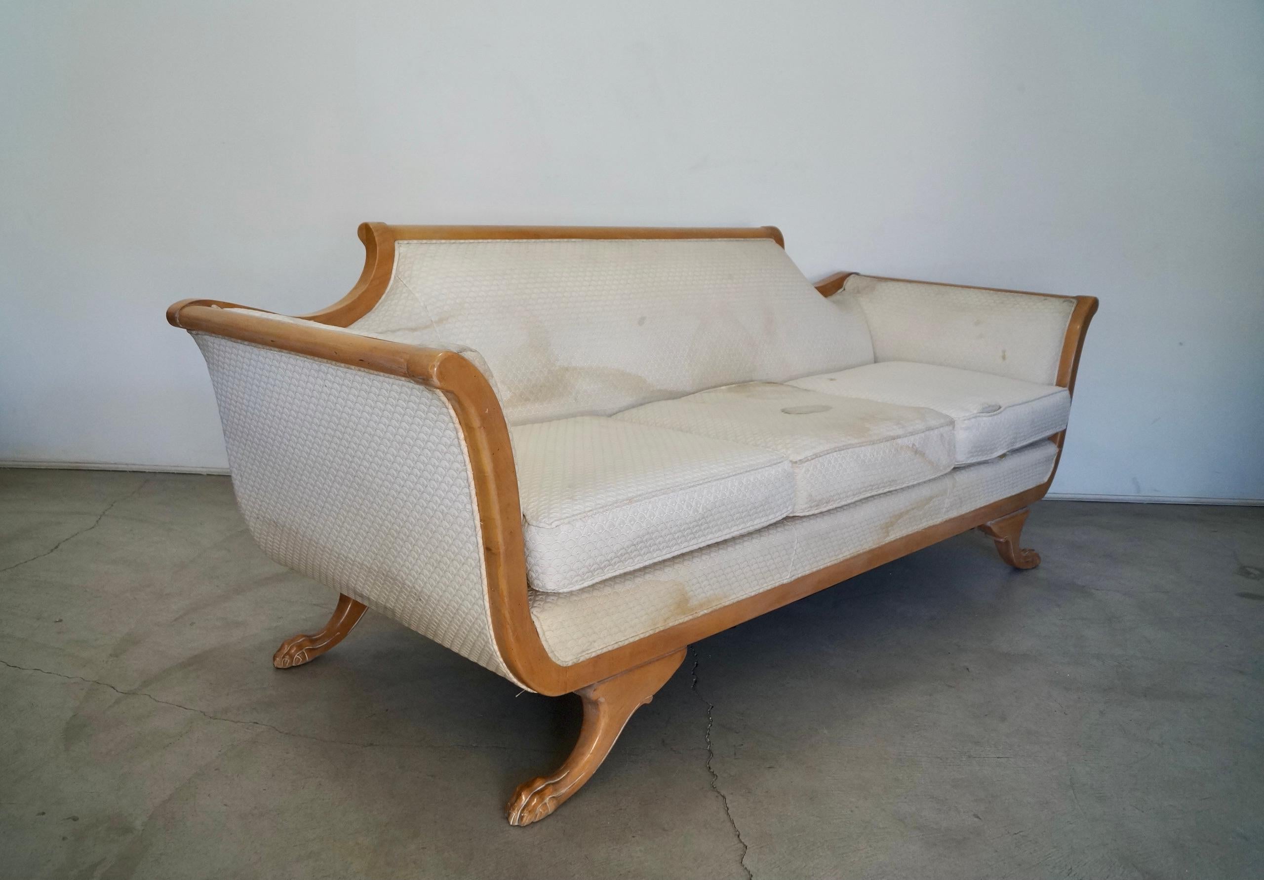 Vintage Hollywood Regency Duncan Phyfe Sofa 1