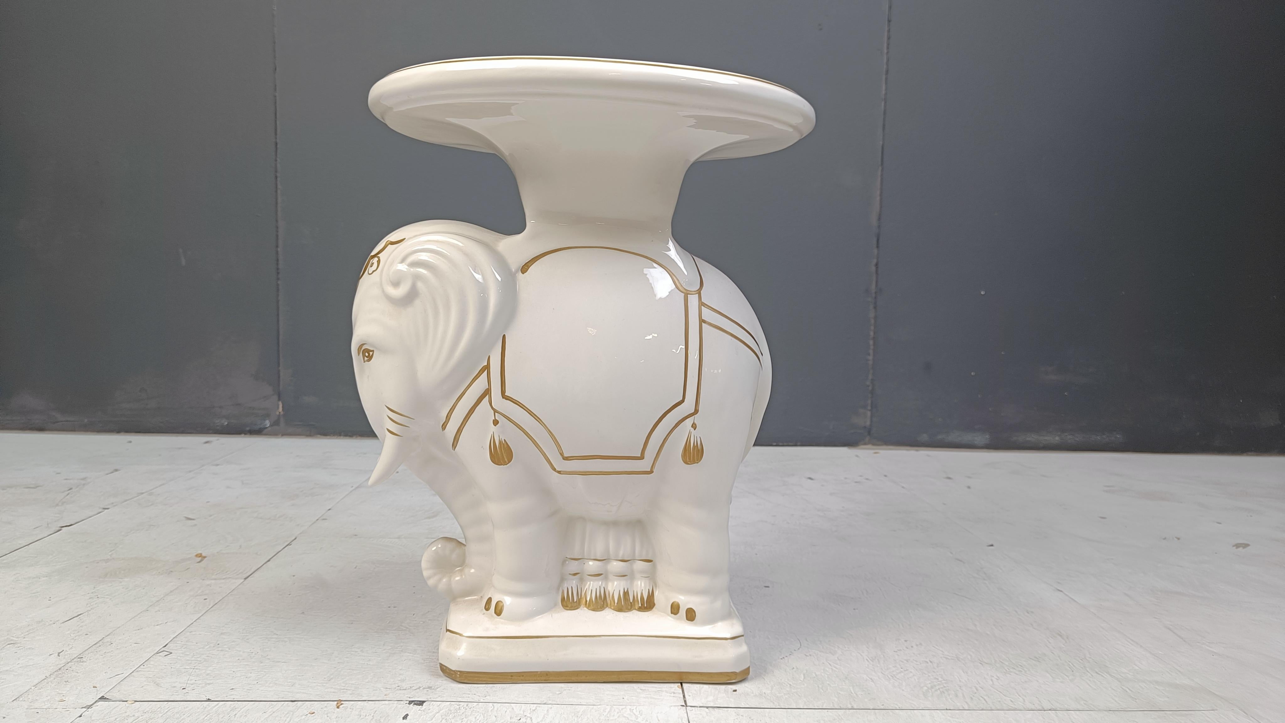 Stand de plantes pour éléphant Vintage Hollywood Regency - 1960s Bon état - En vente à Leuven, Vlaams Gewest