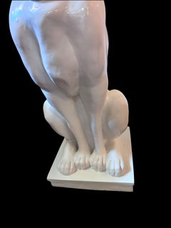 Vintage Hollywood Regency Era White Plaster Whippet/Greyhound Dog - Pair