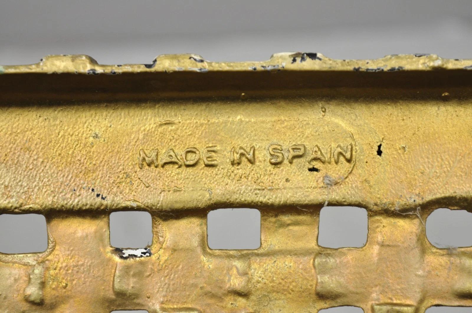 Vintage Hollywood Regency Faux Bamboo Basketweave Lattice Aluminum Side Chair For Sale 6