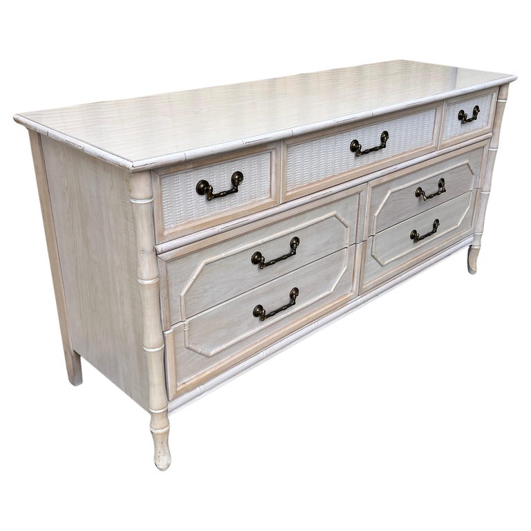 vintage bamboo dresser Thomasville Allegro Faux 17 Certified Vintage Hollywood Regency Faux Bamboo