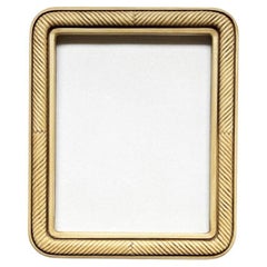 Used Hollywood Regency Faux Rattan Picture Frame in Brown 8" x 10" - 1979