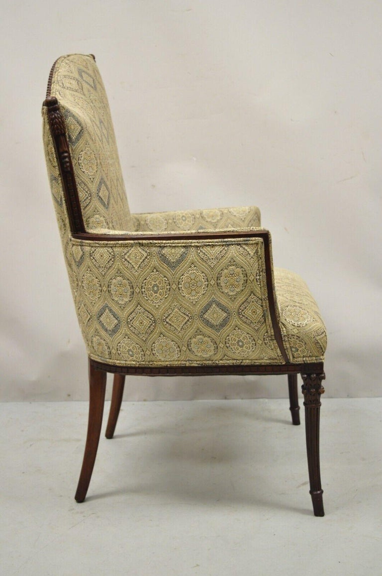 Vintage Hollywood Regency French Style Angled Back Mahogany Lounge
