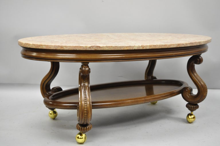 Vintage Hollywood Regency French Style Pink Marble Top ...